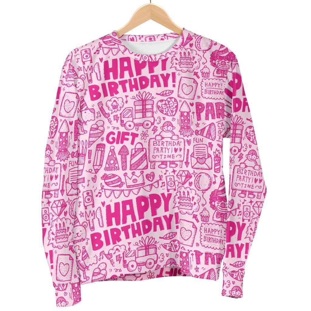 Happy Birthday Pattern Print Women's Sweatshirt-grizzshop