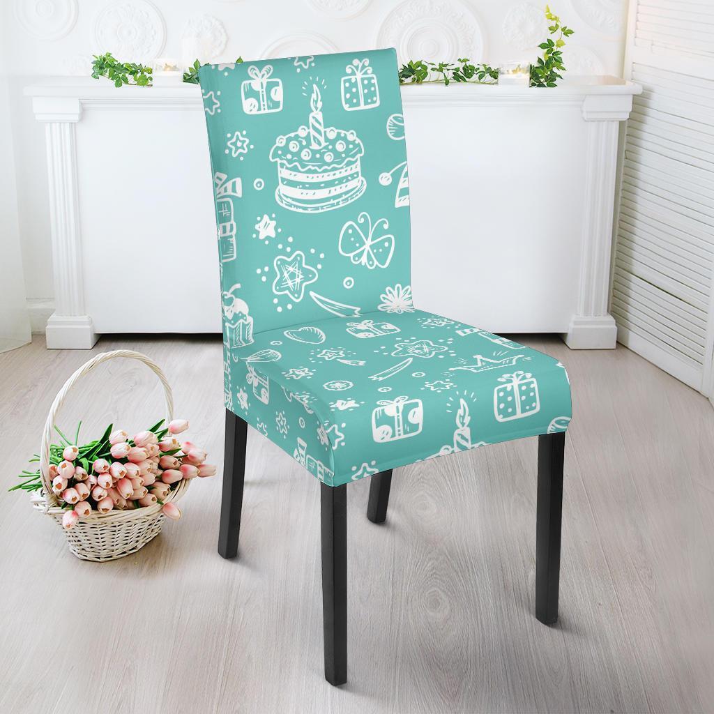 Happy Birthday Print Pattern Chair Cover-grizzshop