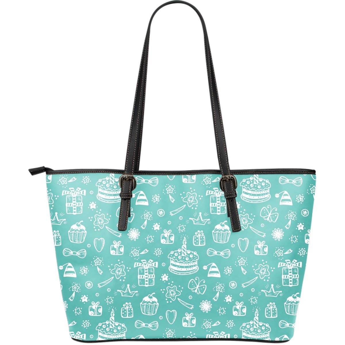 Happy Birthday Print Pattern Leather Tote Bag-grizzshop