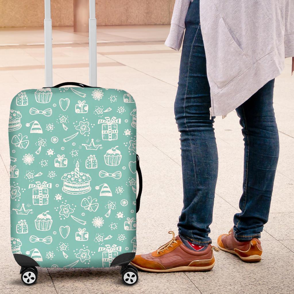 Happy Birthday Print Pattern Luggage Cover Protector-grizzshop