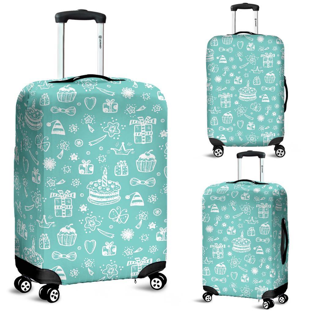 Happy Birthday Print Pattern Luggage Cover Protector-grizzshop