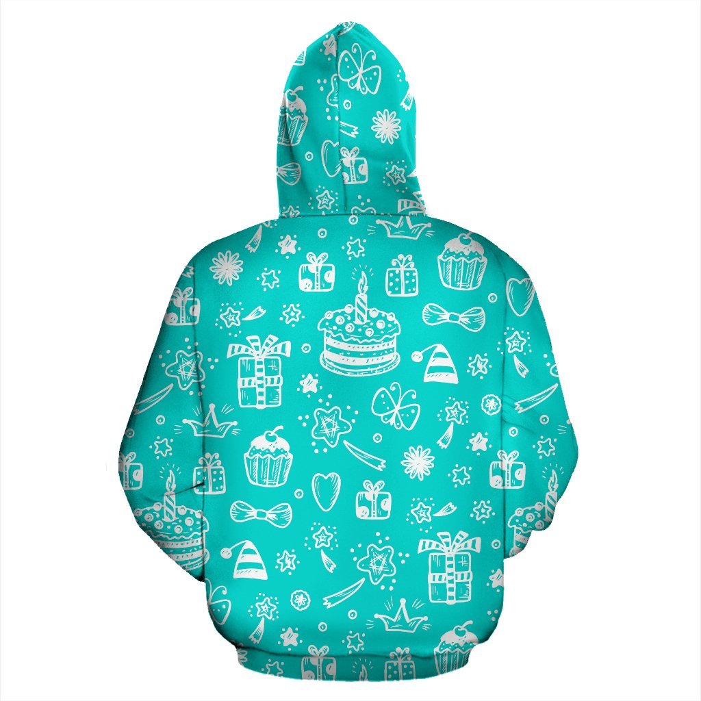 Happy Birthday Print Pattern Men Women Pullover Hoodie-grizzshop