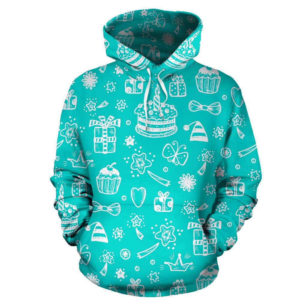 Happy Birthday Print Pattern Men Women Pullover Hoodie-grizzshop