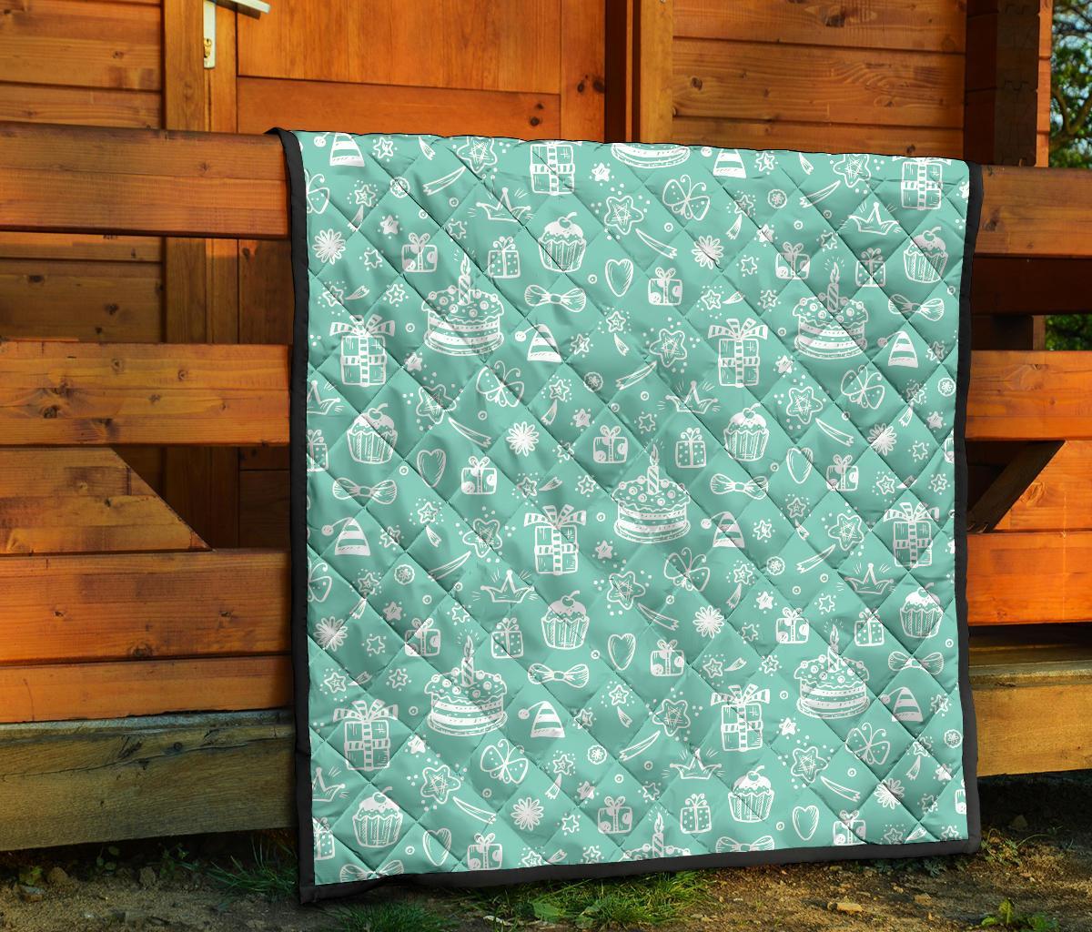 Happy Birthday Print Pattern Quilt-grizzshop