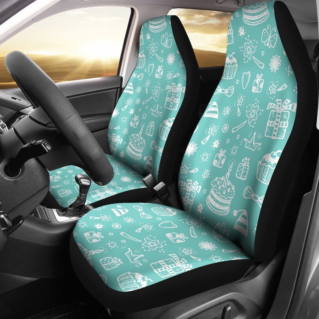 Happy Birthday Print Pattern Universal Fit Car Seat Covers-grizzshop