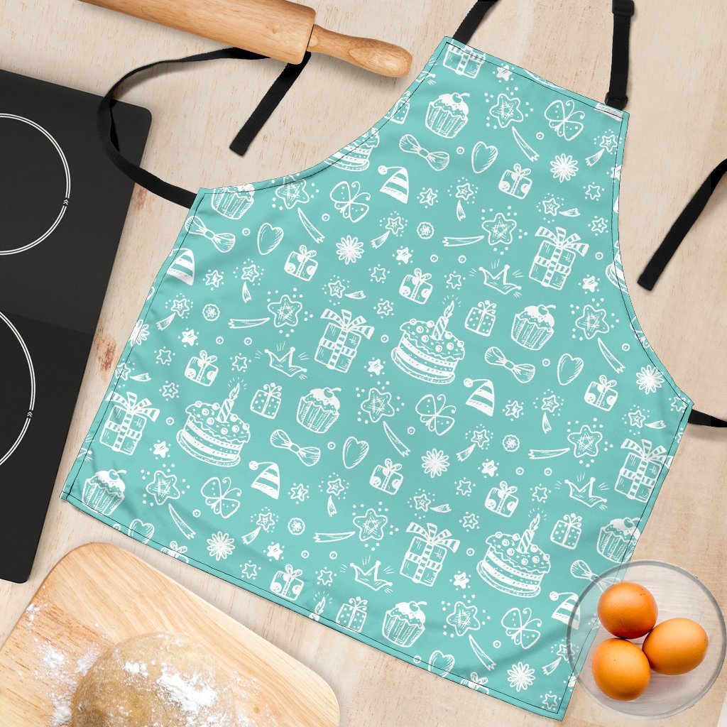 Happy Birthday Print Pattern Women's Apron-grizzshop