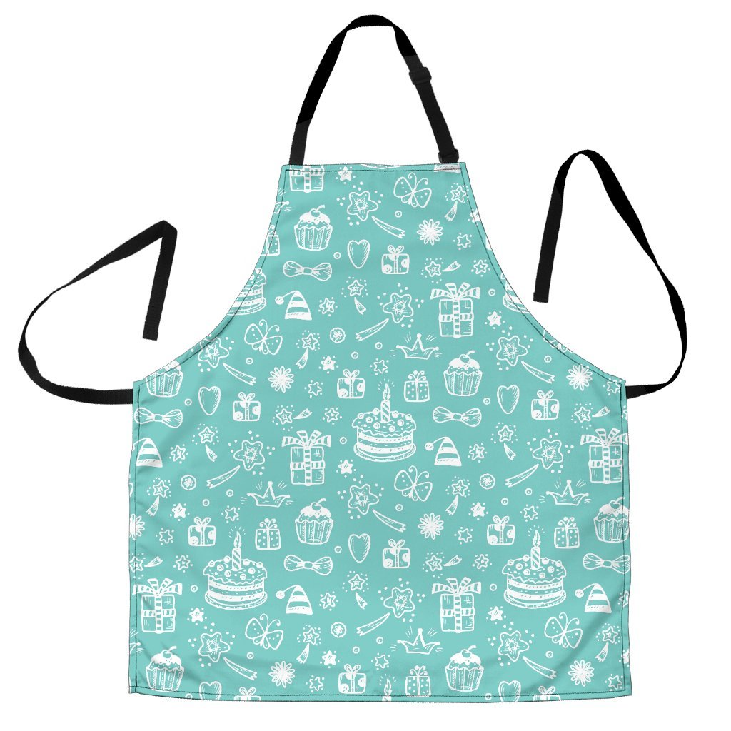 Happy Birthday Print Pattern Women's Apron-grizzshop