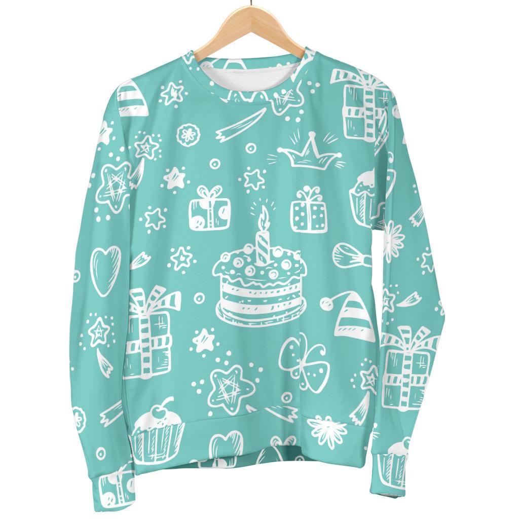 Happy Birthday Print Pattern Women's Sweatshirt-grizzshop