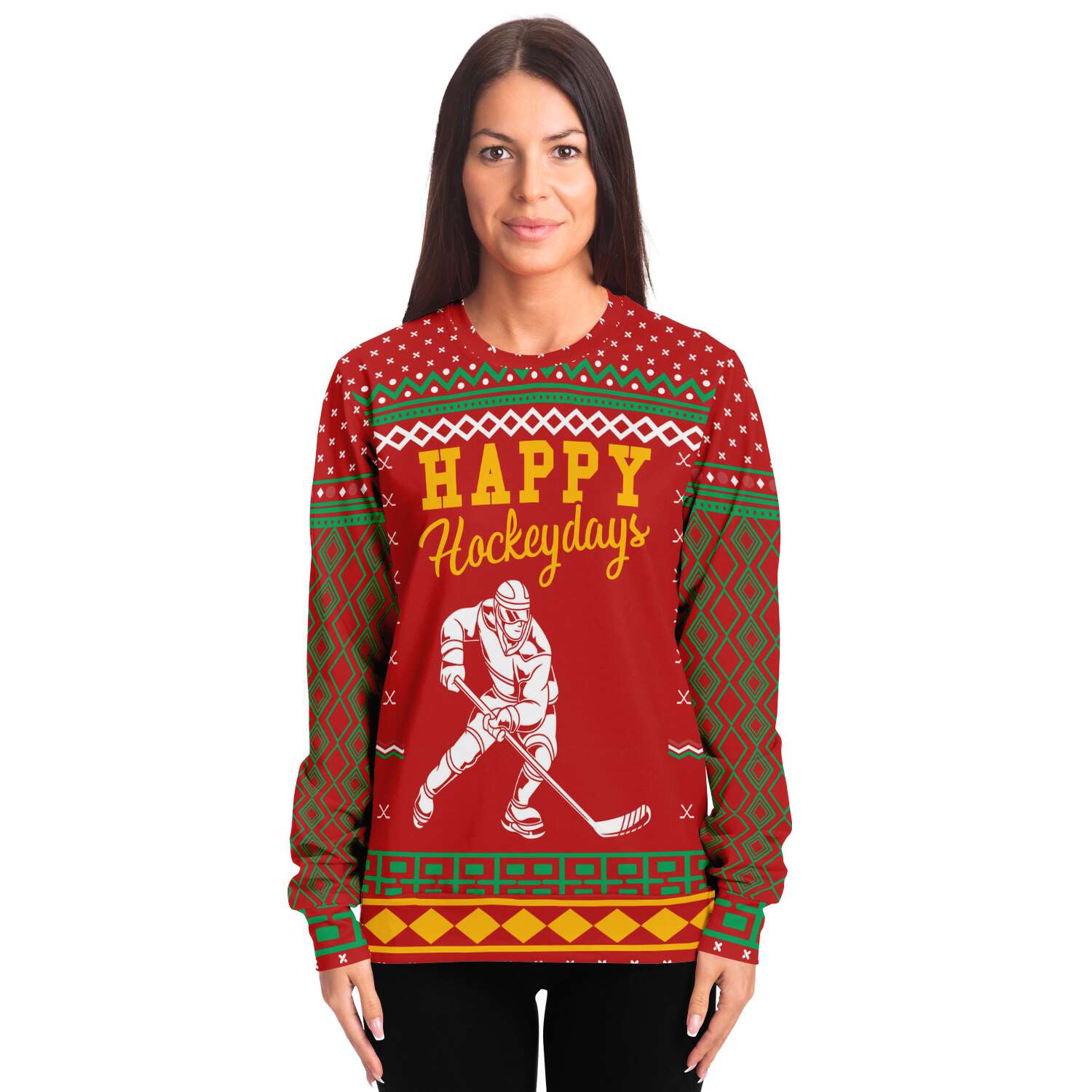 Happy Hockeydays Ugly Christmas Sweater-grizzshop