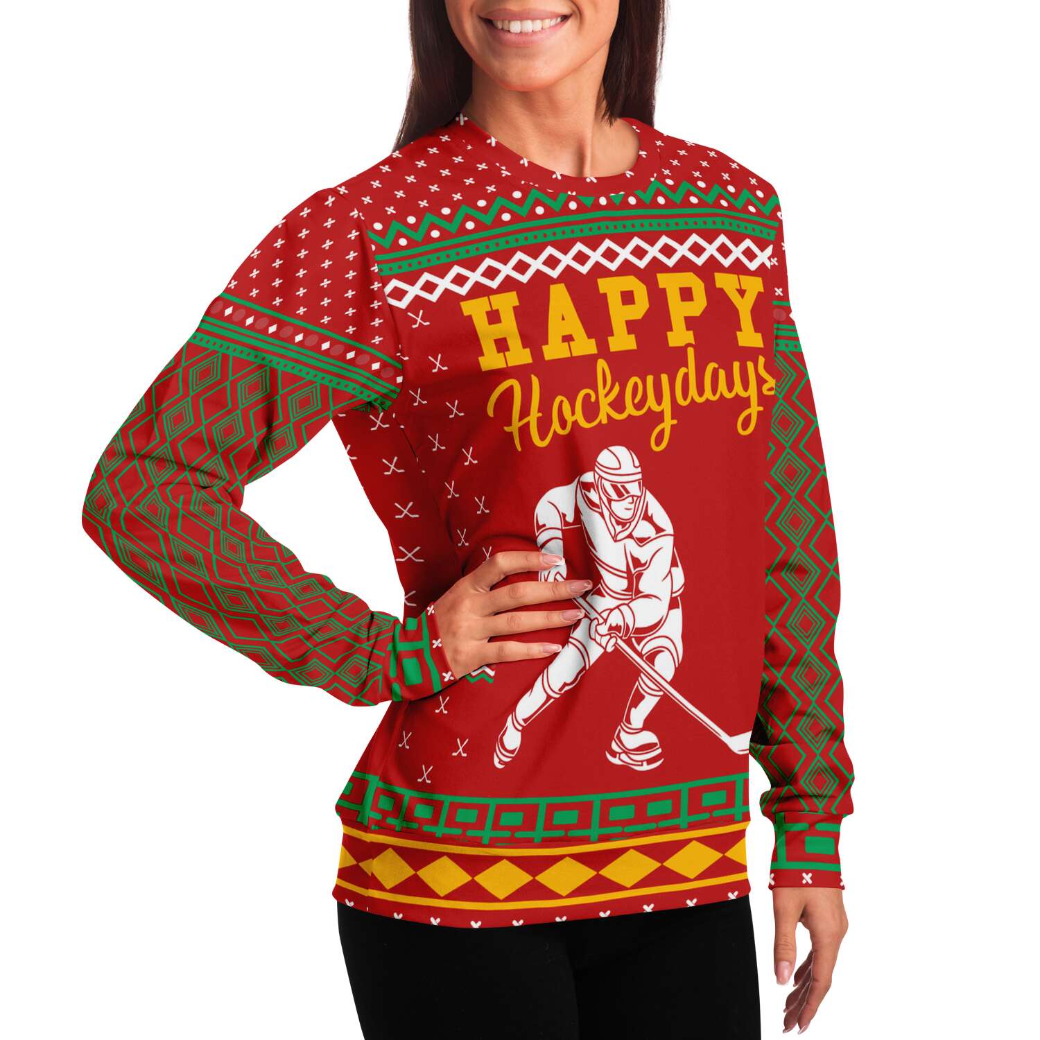 Happy Hockeydays Ugly Christmas Sweater-grizzshop