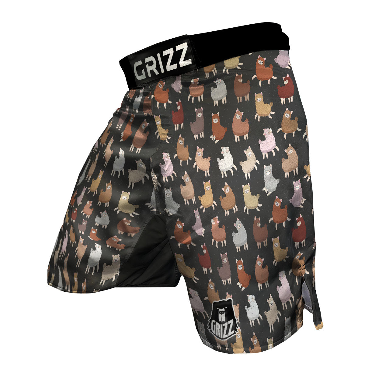 Happy Llama Print Pattern MMA Shorts-grizzshop