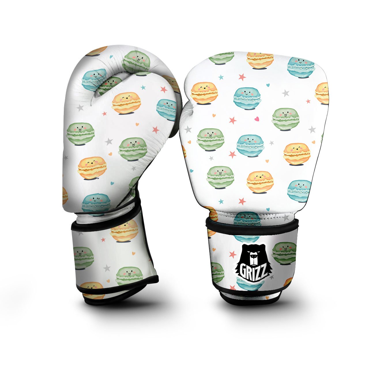 Happy Macarons Print Pattern Boxing Gloves-grizzshop