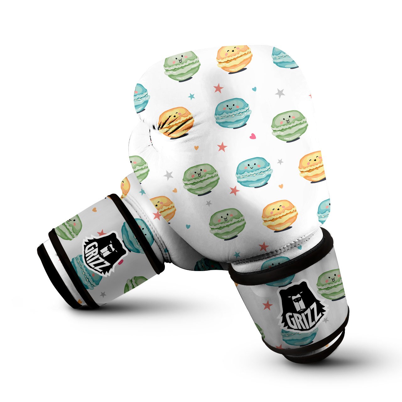 Happy Macarons Print Pattern Boxing Gloves-grizzshop