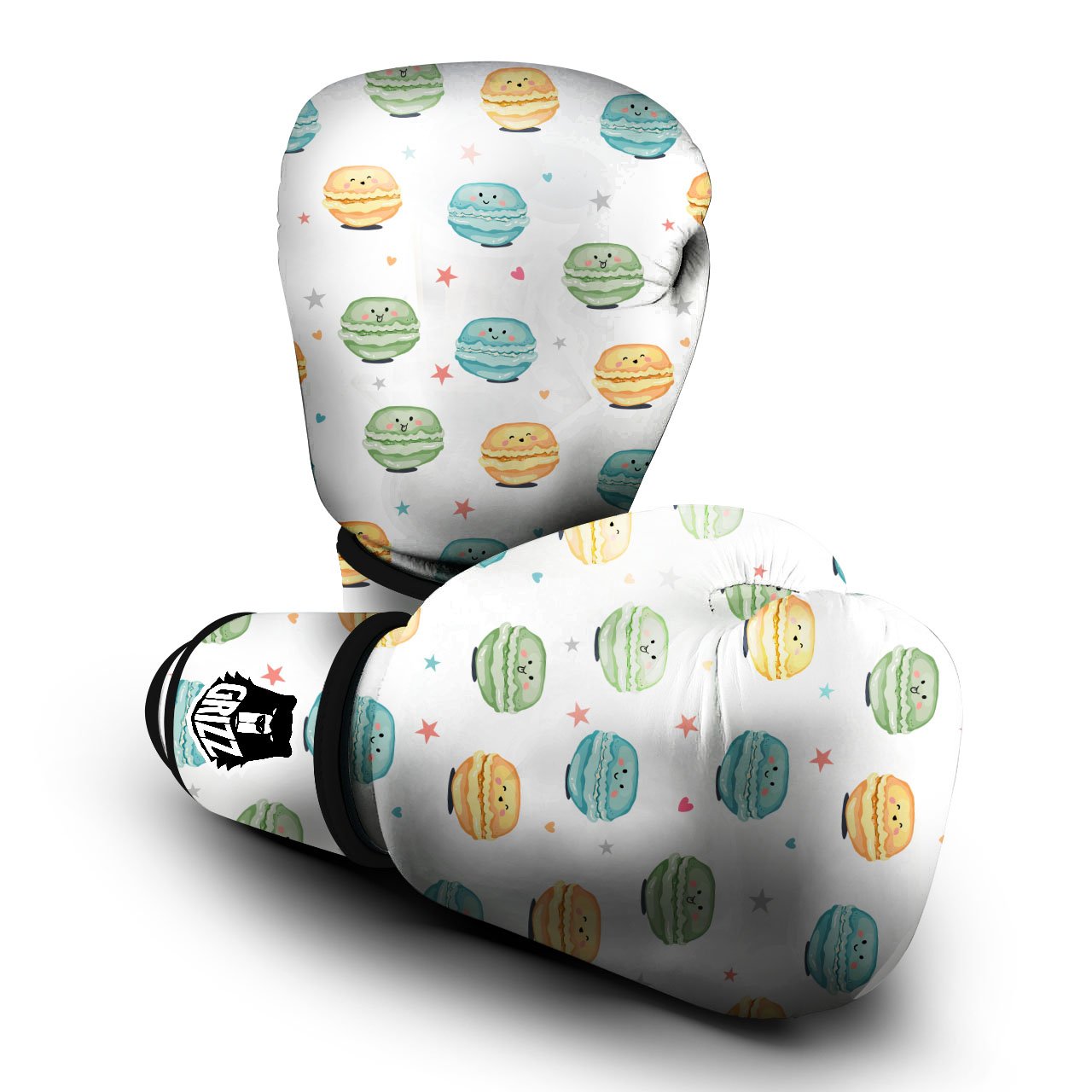 Happy Macarons Print Pattern Boxing Gloves-grizzshop