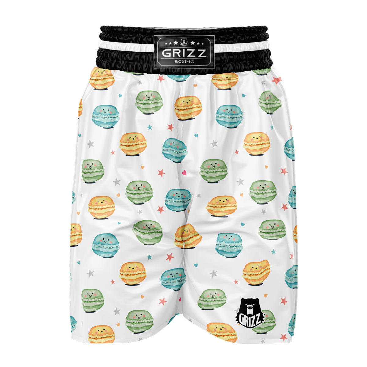 Happy Macarons Print Pattern Boxing Shorts-grizzshop