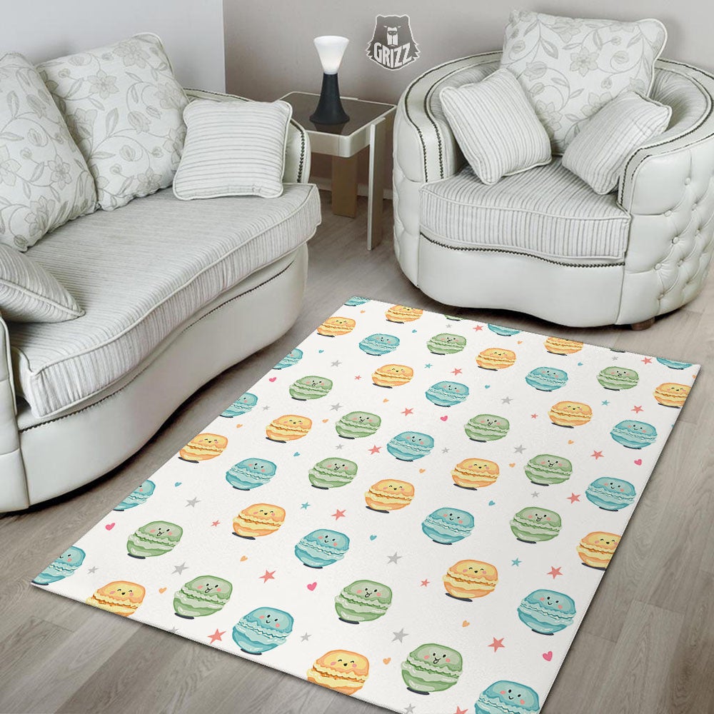 Happy Macarons Print Pattern Floor Mat-grizzshop