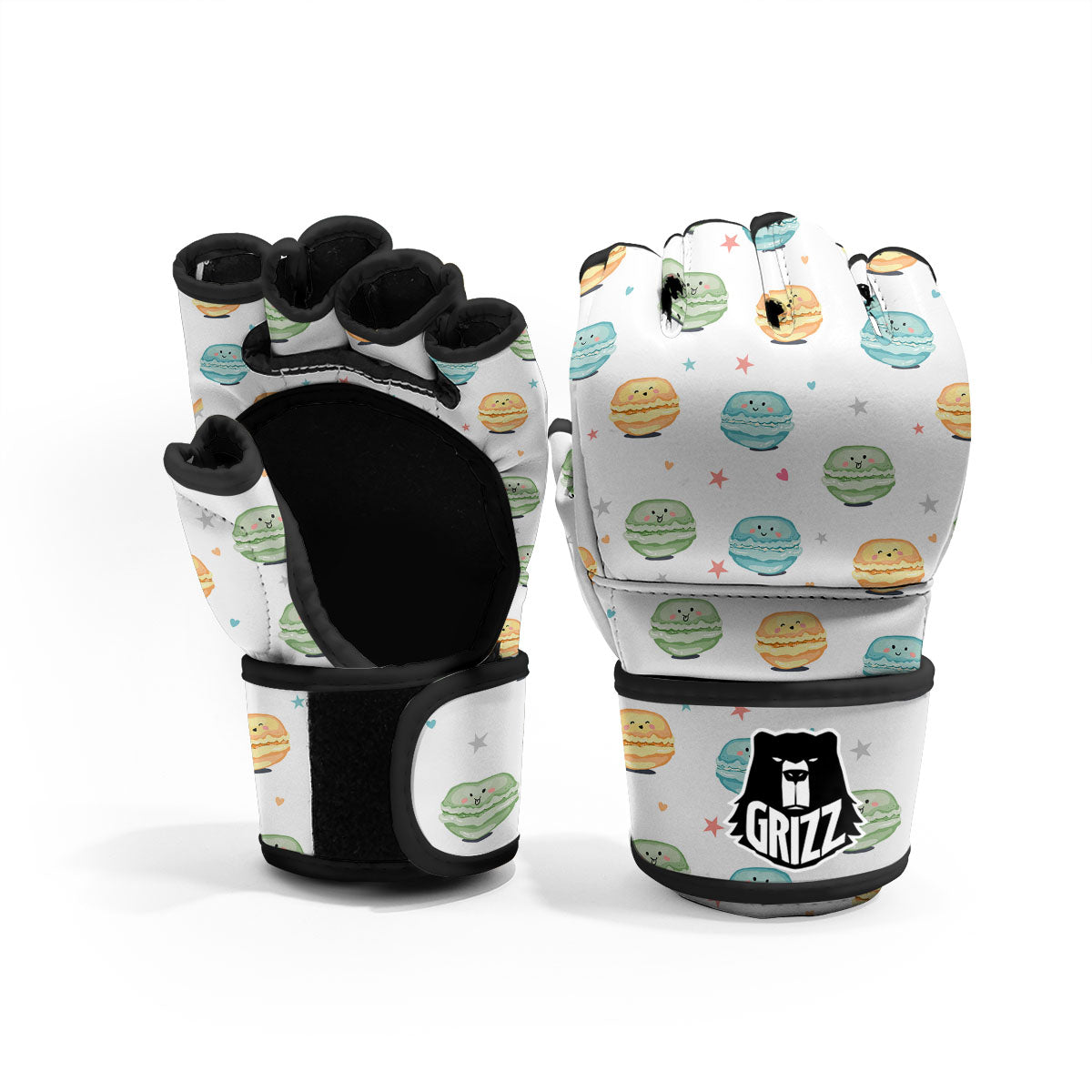 Happy Macarons Print Pattern MMA Gloves-grizzshop