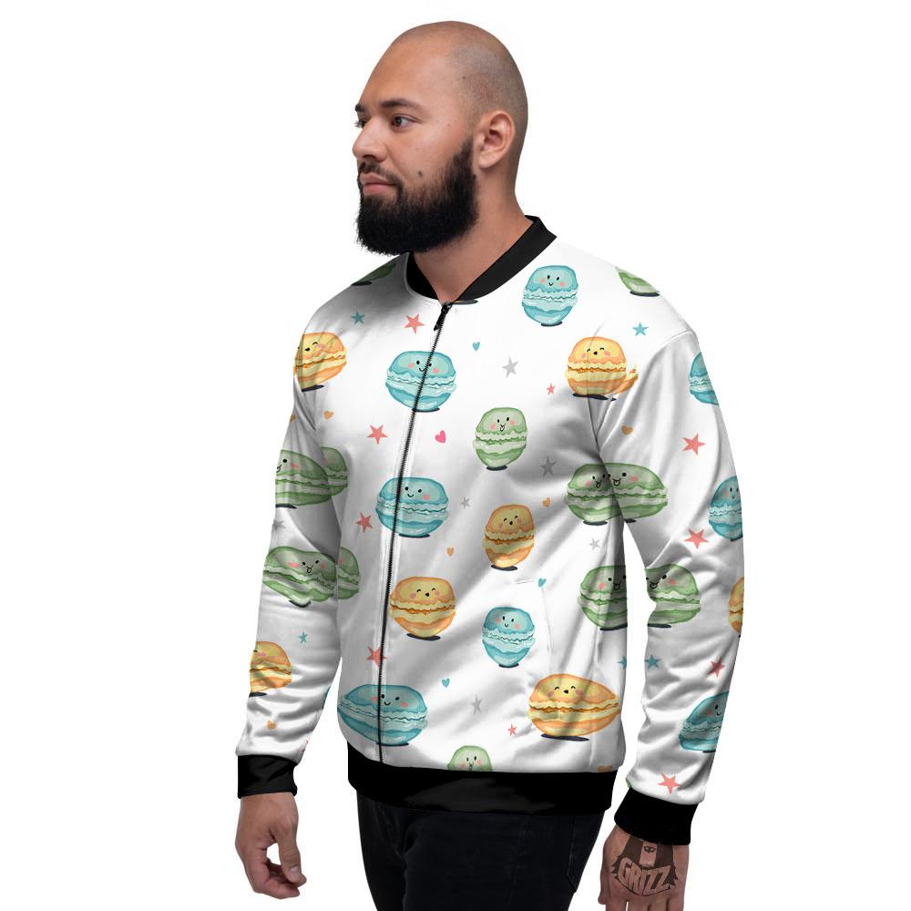 Happy Macarons Print Pattern Men's Bomber Jacket-grizzshop