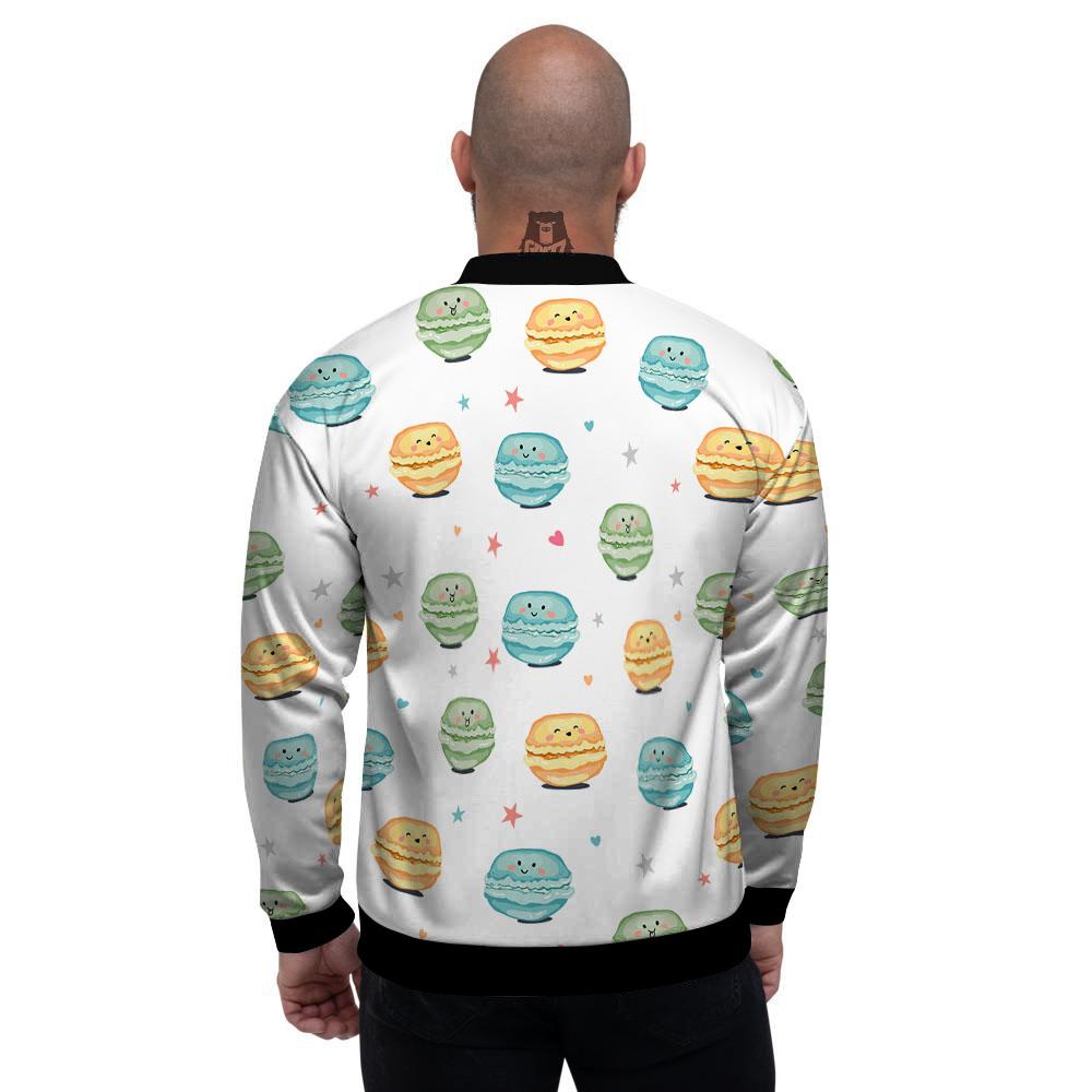 Happy Macarons Print Pattern Men's Bomber Jacket-grizzshop