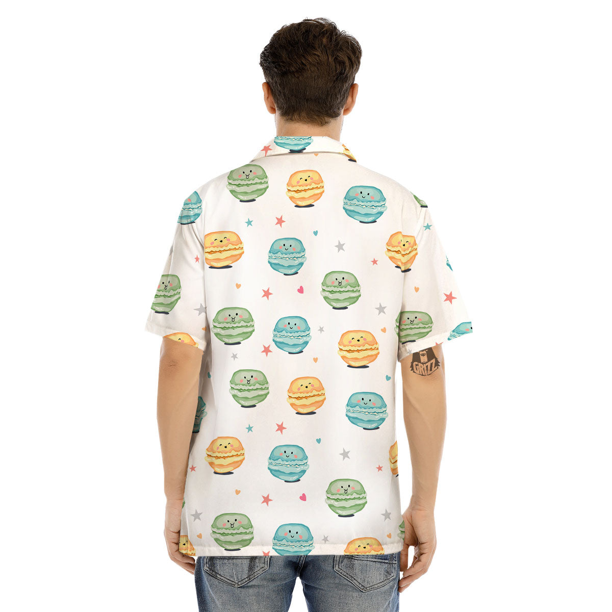 Happy Macarons Print Pattern Men's Hawaiian Shirt-grizzshop