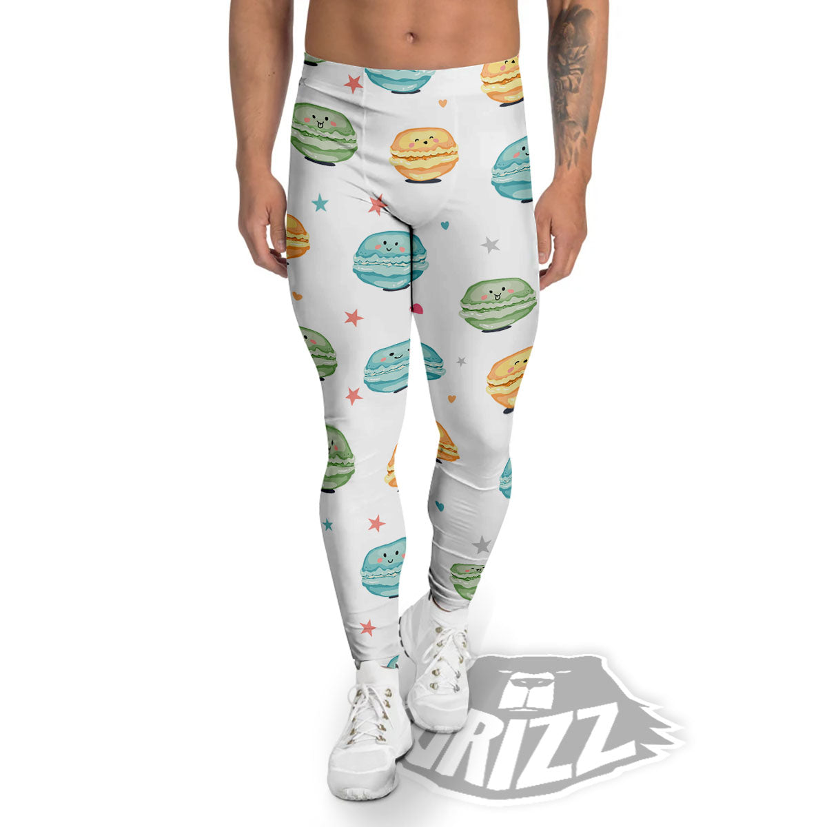 Happy Macarons Print Pattern Men's Leggings-grizzshop