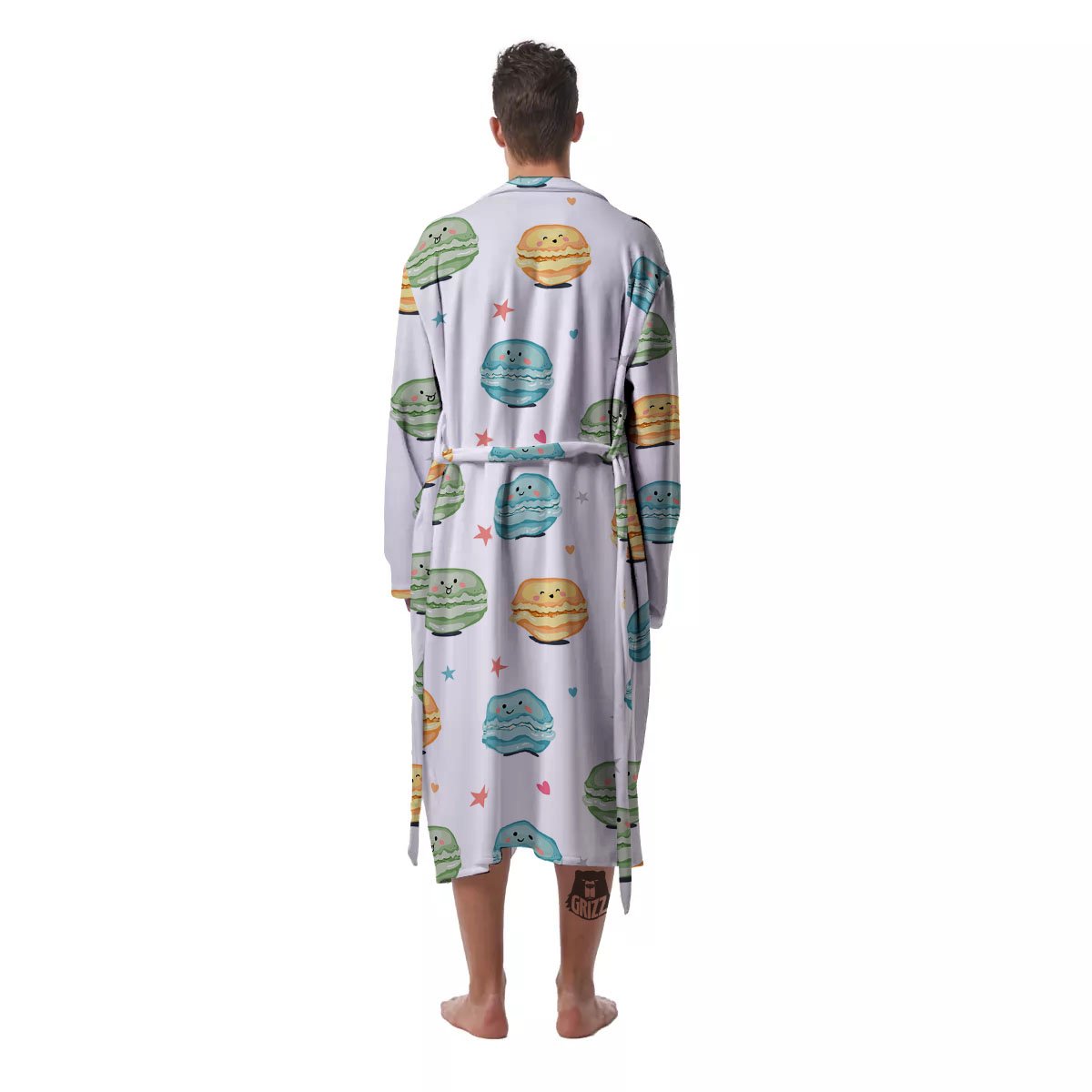 Happy Macarons Print Pattern Men's Robe-grizzshop
