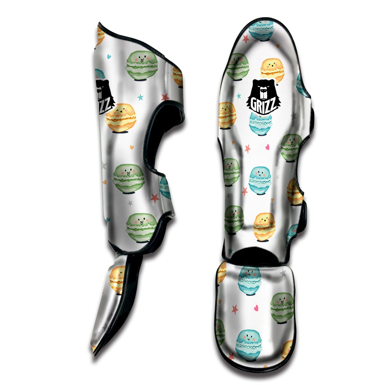 Happy Macarons Print Pattern Muay Thai Shin Guards-grizzshop