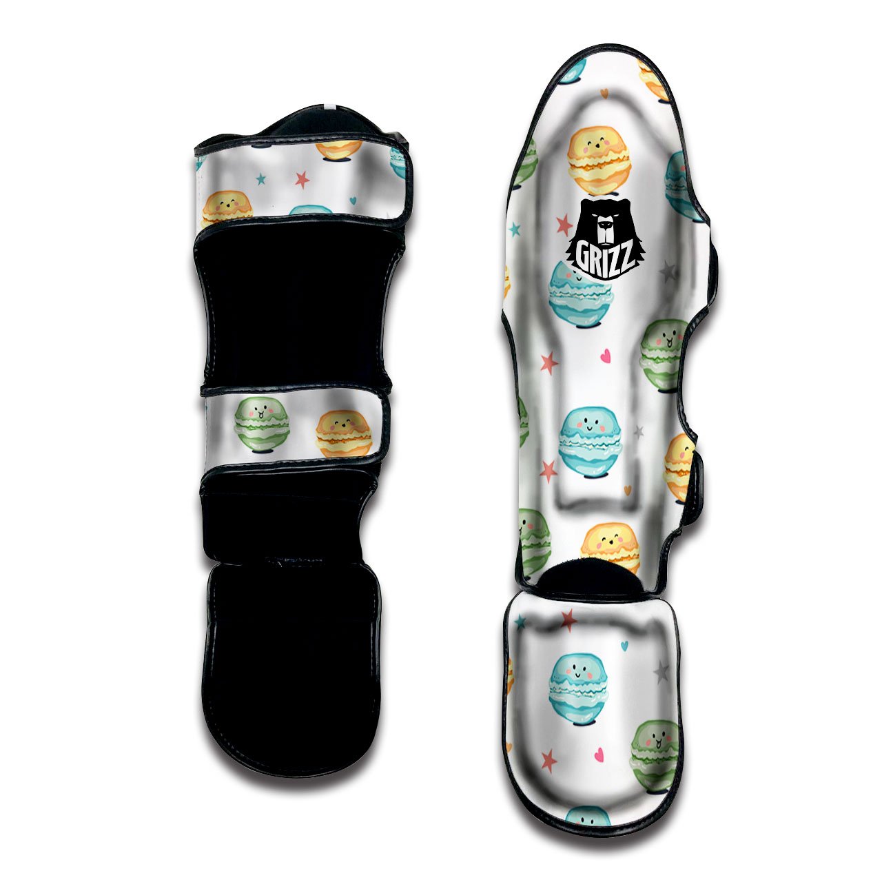 Happy Macarons Print Pattern Muay Thai Shin Guards-grizzshop