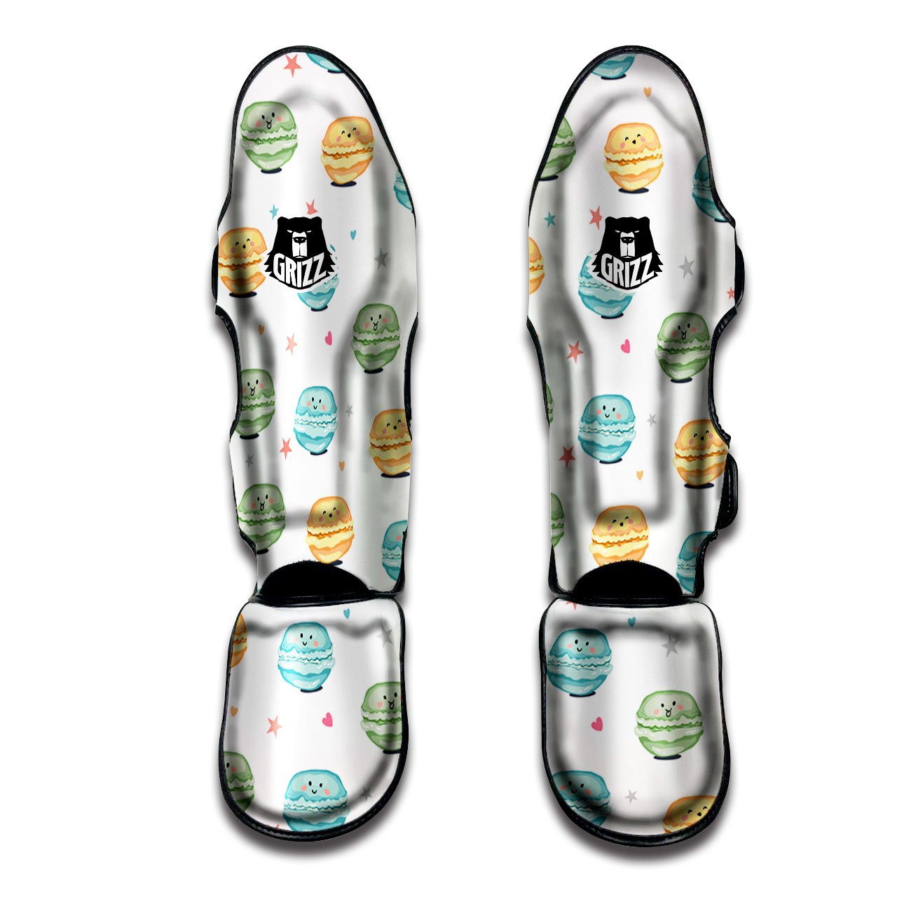 Happy Macarons Print Pattern Muay Thai Shin Guards-grizzshop