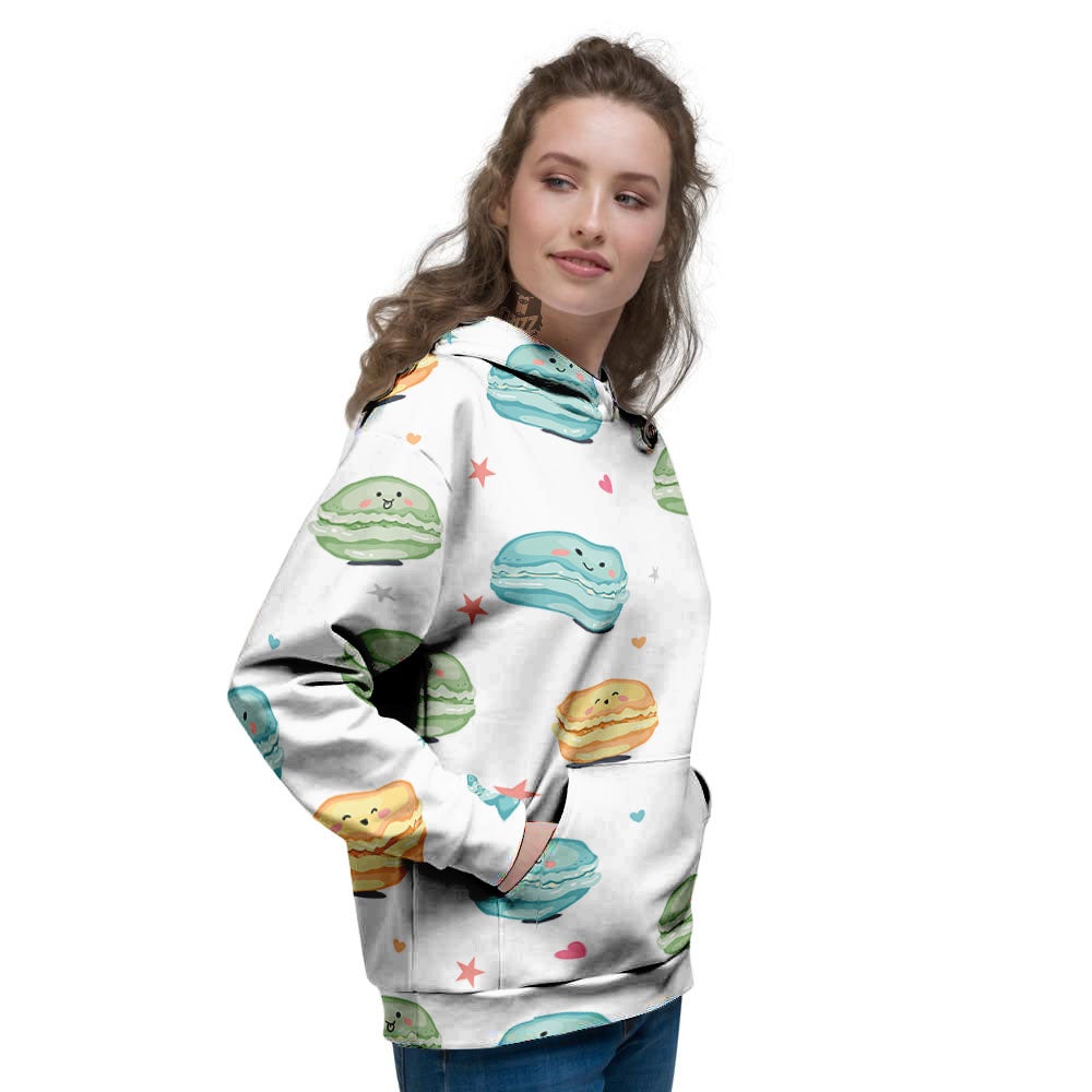 Happy Macarons Print Pattern Women's Hoodie-grizzshop