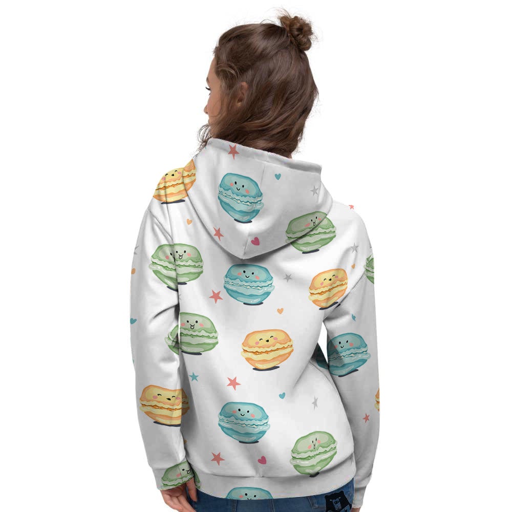 Happy Macarons Print Pattern Women's Hoodie-grizzshop