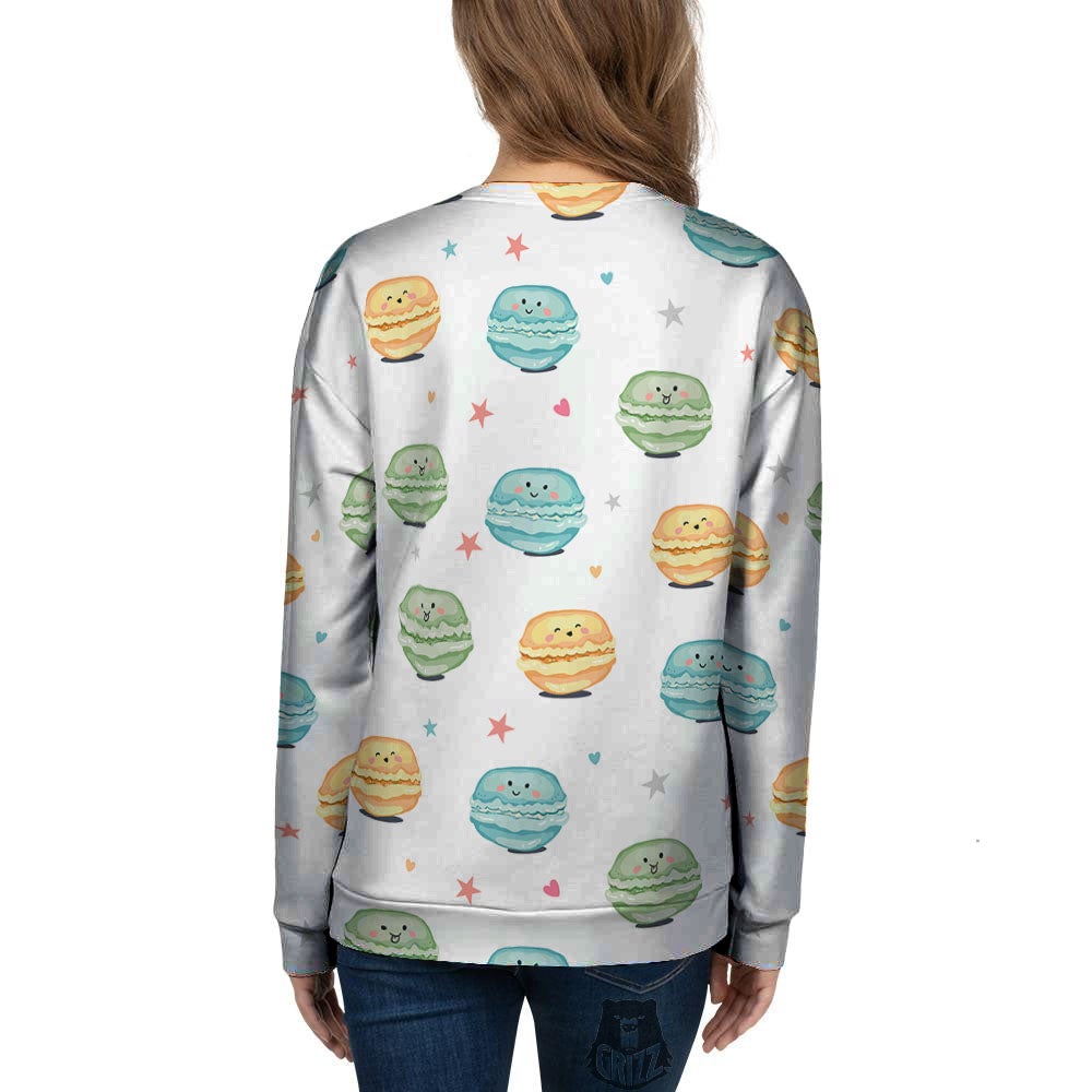 Happy Macarons Print Pattern Women's Sweatshirt-grizzshop