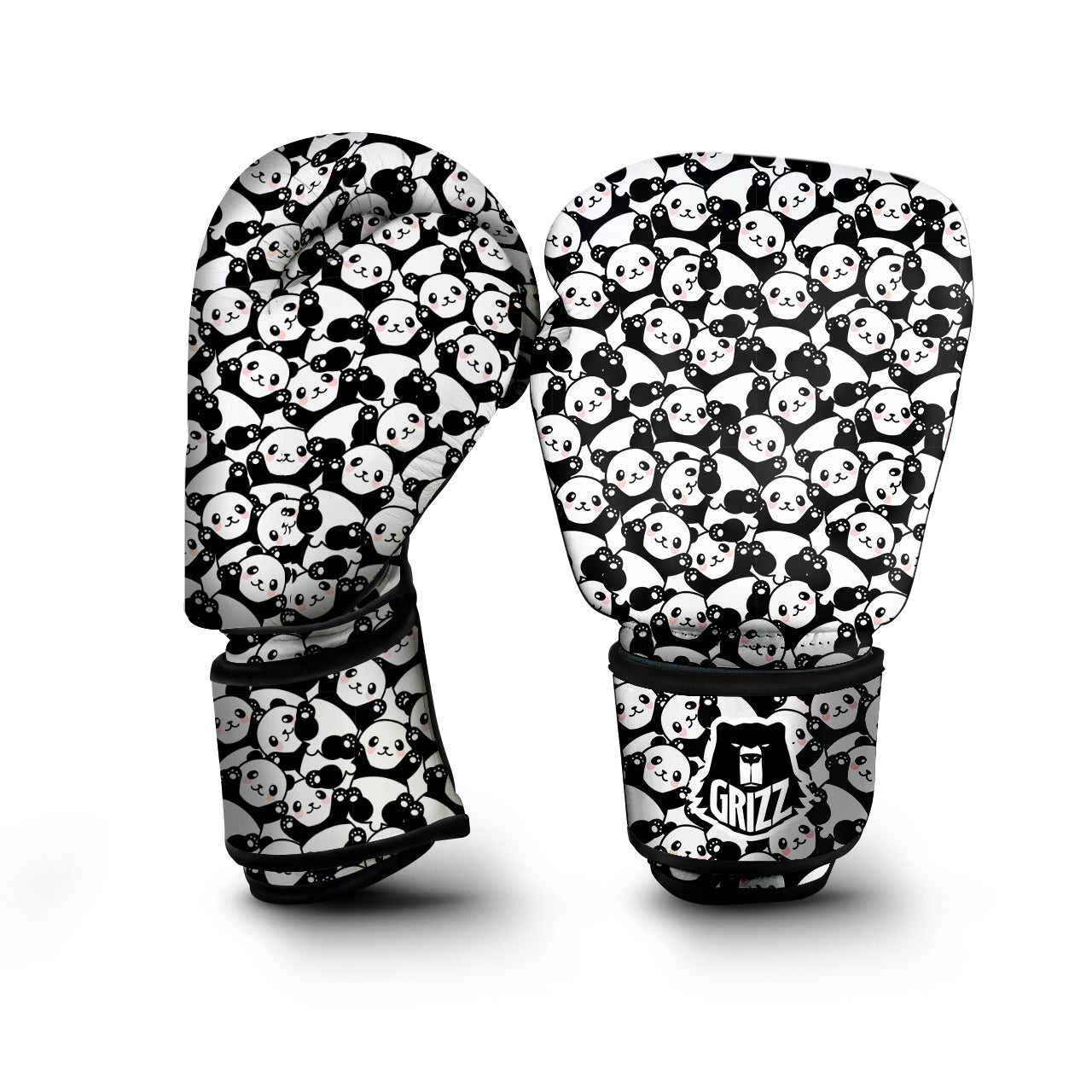 Happy Panda Cute Print Pattern Boxing Gloves-grizzshop