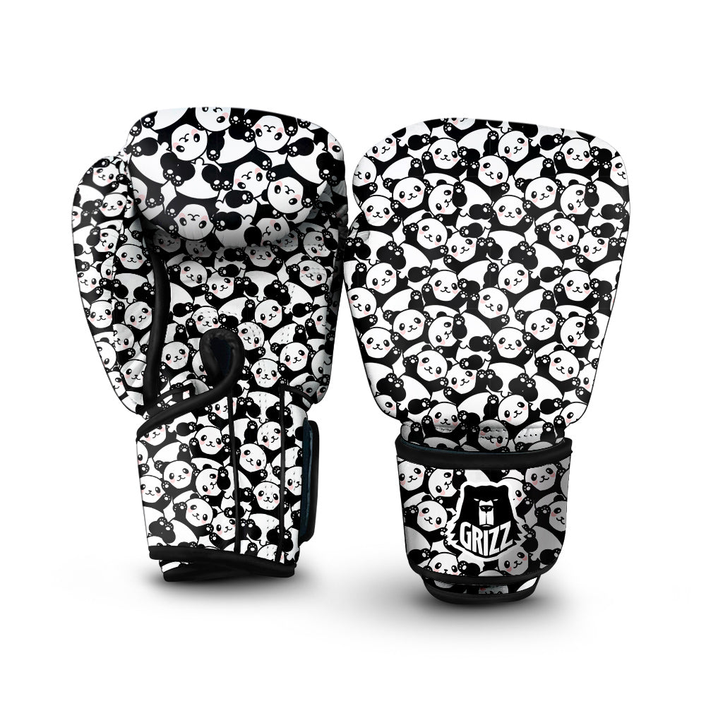Happy Panda Cute Print Pattern Boxing Gloves-grizzshop