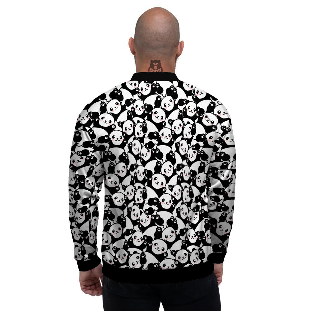 Happy Panda Cute Print Pattern Men's Bomber Jacket-grizzshop