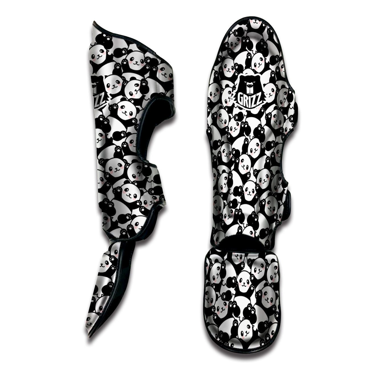 Happy Panda Cute Print Pattern Muay Thai Shin Guards-grizzshop