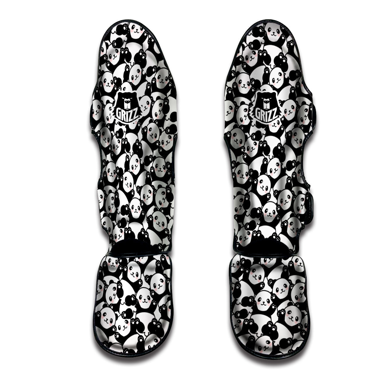 Happy Panda Cute Print Pattern Muay Thai Shin Guards-grizzshop