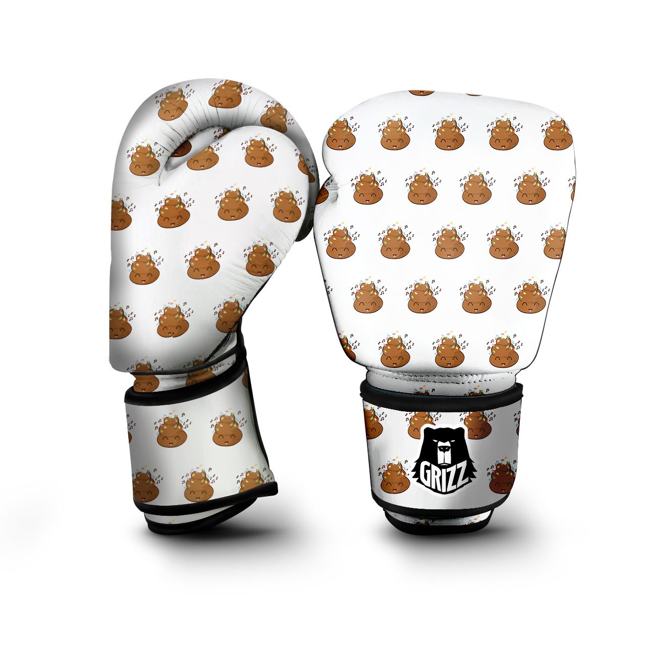 Happy Poop Print Pattern Boxing Gloves-grizzshop