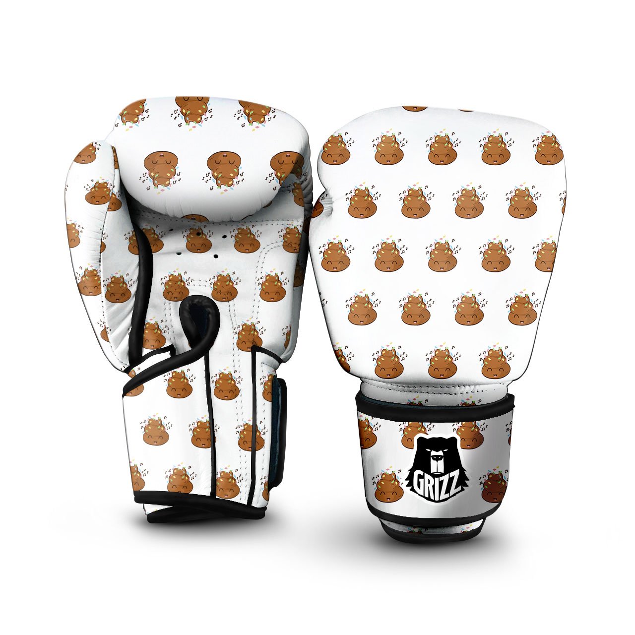 Happy Poop Print Pattern Boxing Gloves-grizzshop