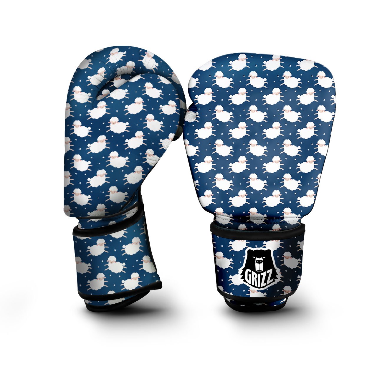 Happy Sheep Print Pattern Boxing Gloves-grizzshop