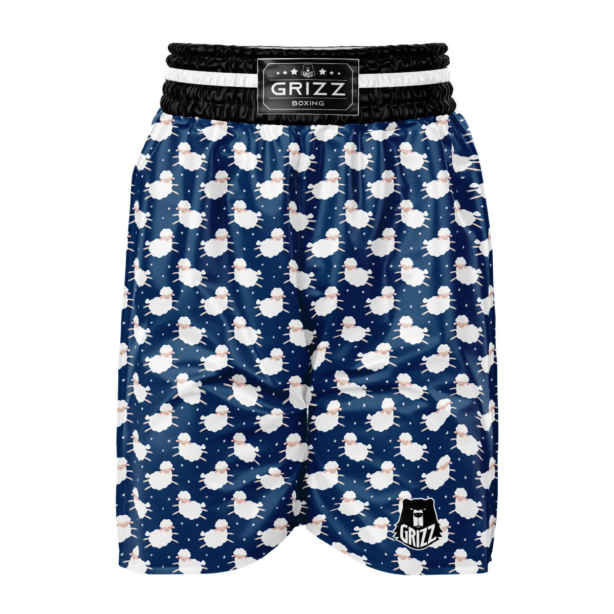 Happy Sheep Print Pattern Boxing Shorts-grizzshop