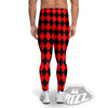 Harlequin Black And Red Print Pattern Men's Leggings-grizzshop