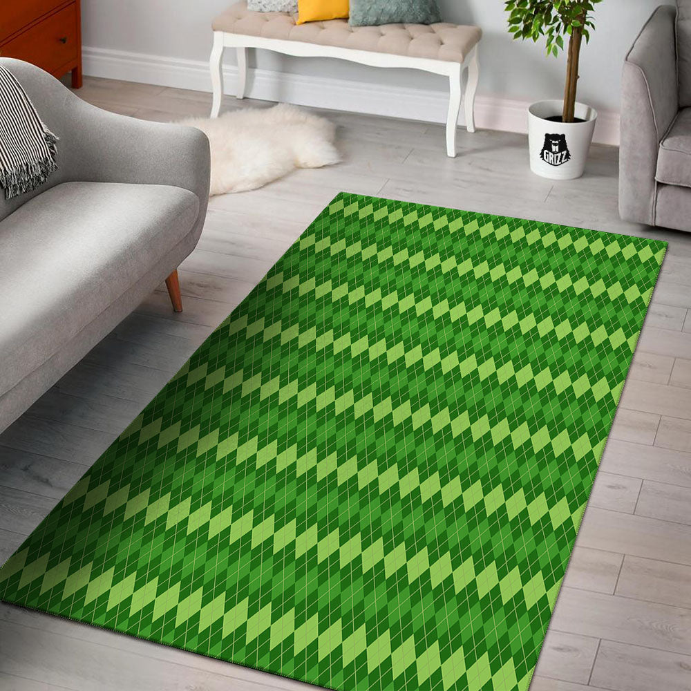 Harlequin Green Print Pattern Floor Mat-grizzshop