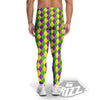 Harlequin Mardi Gras Print Pattern Men's Leggings-grizzshop