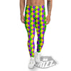 Harlequin Mardi Gras Print Pattern Men's Leggings-grizzshop