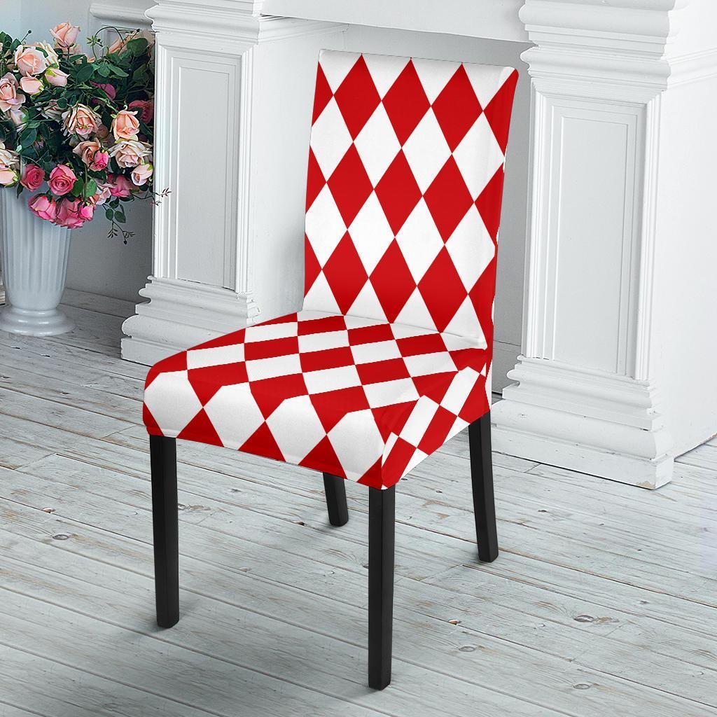 Harlequin Pattern Print Chair Cover-grizzshop