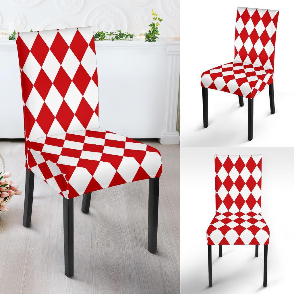 Harlequin Pattern Print Chair Cover-grizzshop