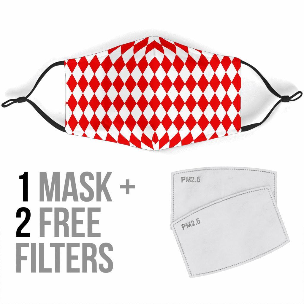 Harlequin Pattern Print Face Mask-grizzshop