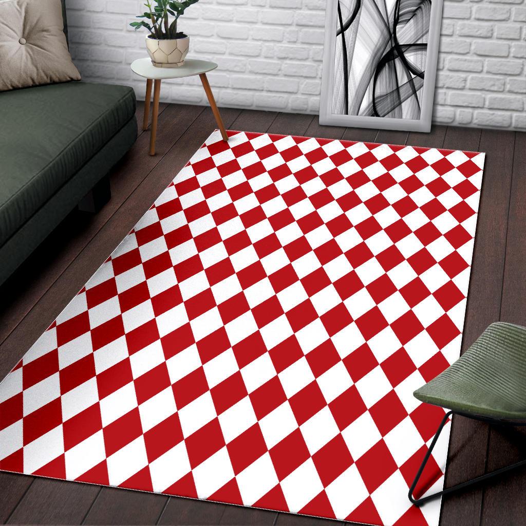 Harlequin Pattern Print Floor Mat-grizzshop