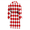 Harlequin Pattern Print Men Long Robe-grizzshop